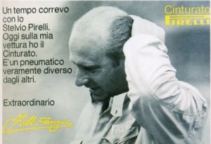 Pirelli Cinturato period tyre advert - Fangio
